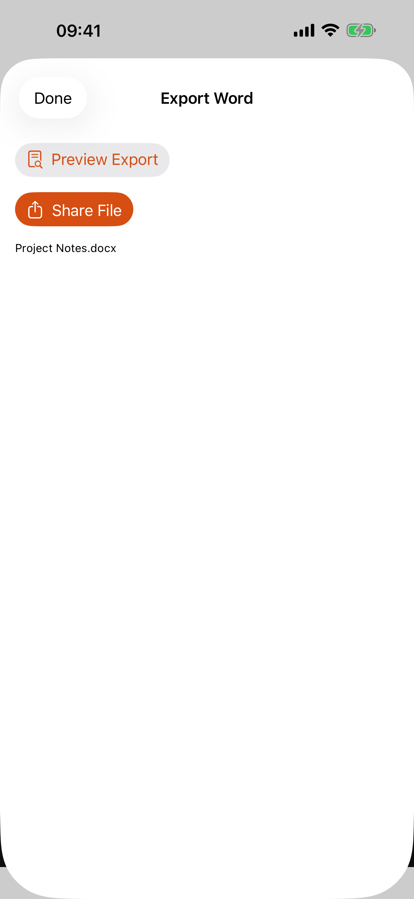 Markless Word export result with preview action